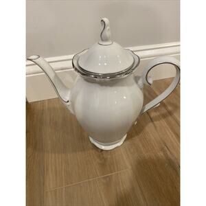 Winterling Bavaria Fine China Coffee Pot - Tea - White - Platinum Rim 1918-1935